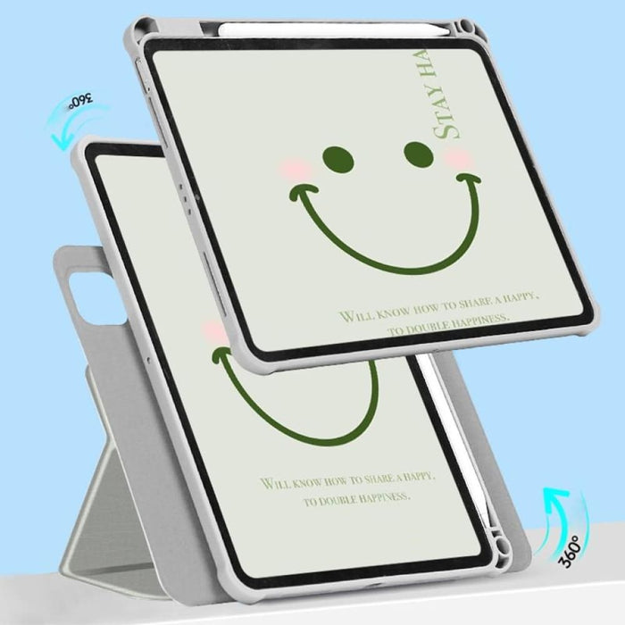 720 Rotation Magnetic Painted Leather Smart Tablet Case