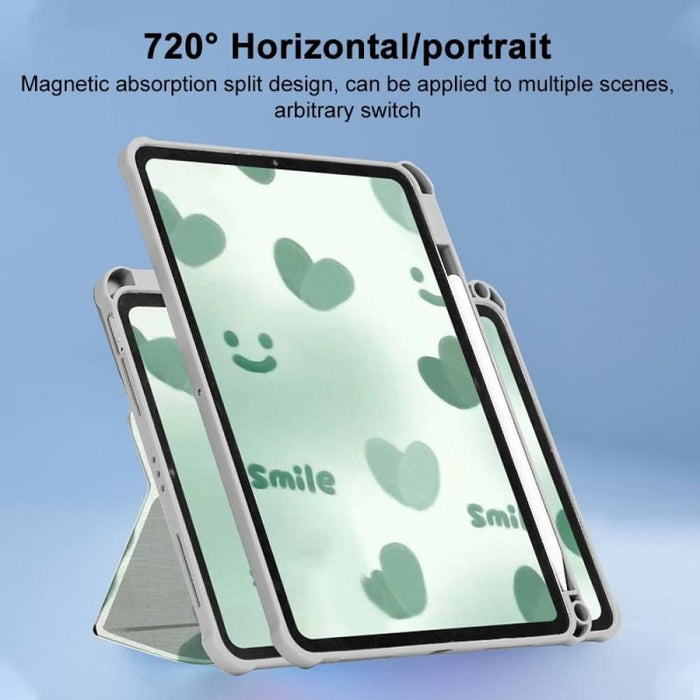 720 Rotation Magnetic Painted Leather Smart Tablet Case
