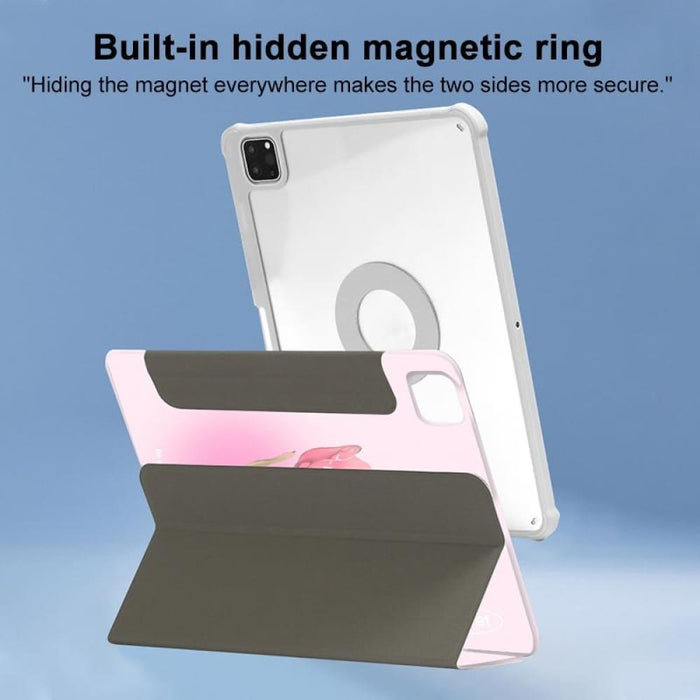 720 Rotation Magnetic Painted Leather Smart Tablet Case