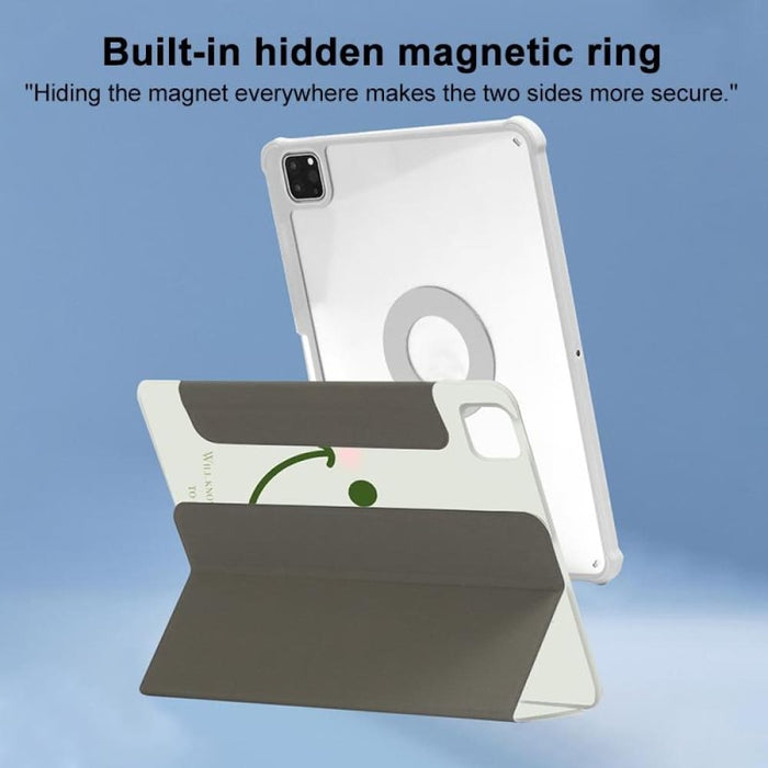 720 Rotation Magnetic Painted Leather Smart Tablet Case