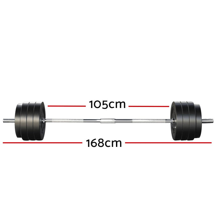 78kg Barbell Weight Set Plates Bar Bench Press Fitness