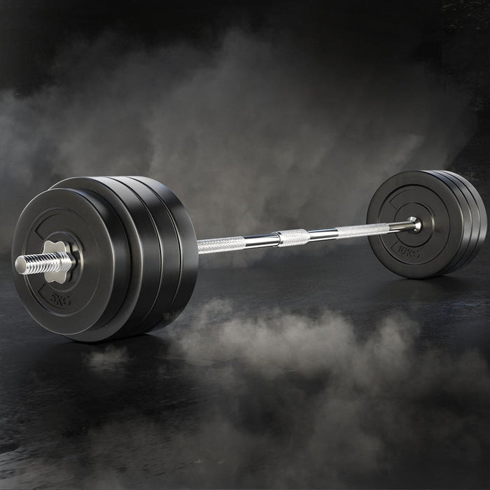 78kg Barbell Weight Set Plates Bar Bench Press Fitness