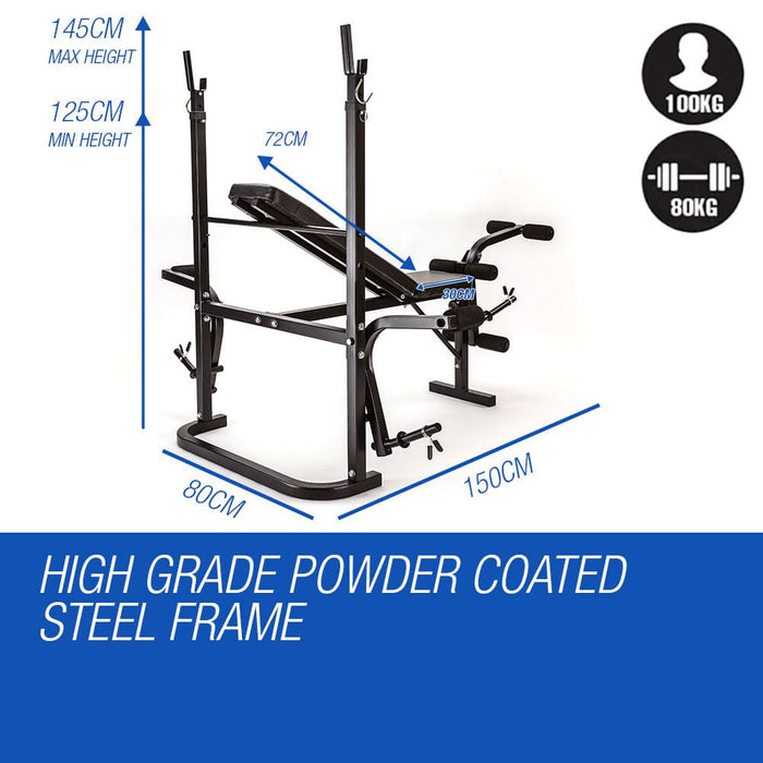 7in1 Weight Bench Press Multi-station Home Gym Leg Curl