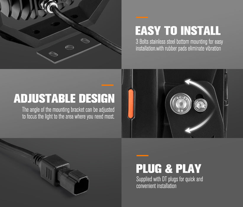 7Inch Led Driving Lights Round Spotlights Offroad Truck Headlights