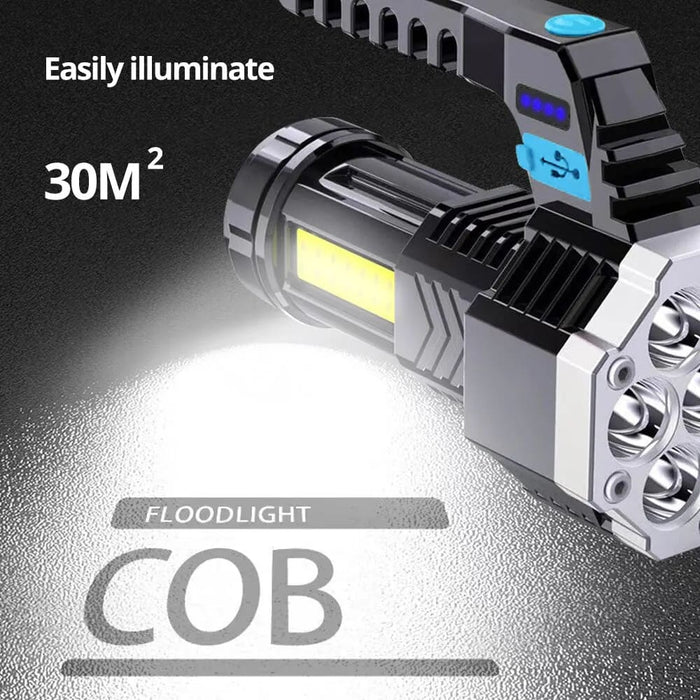 7led Rechargeable Flashlight with Cob Side Light