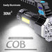 7led Rechargeable Flashlight With Cob Side Light