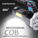 7led Rechargeable Flashlight with Cob Side Light