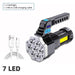 7led Rechargeable Flashlight with Cob Side Light