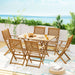 7pcs Dining Set Garden Dinner Chairs Table Patio Foldable
