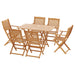 7pcs Dining Set Garden Dinner Chairs Table Patio Foldable