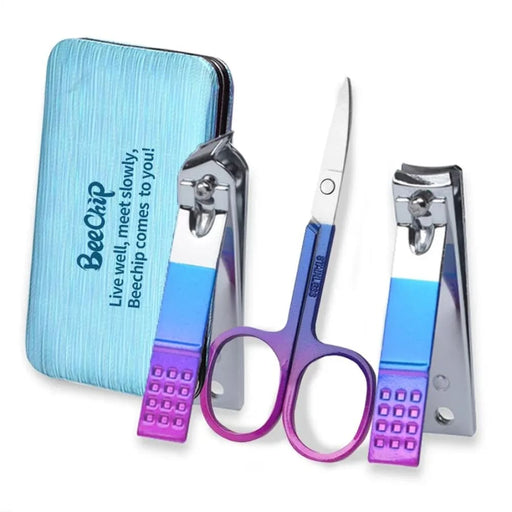 7pcs Stainless Steel Nail Clippers Set Gradient Pedicure