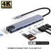8 in 1 Type c 3.1 to 4k Hdmi Hub Adapter with Sd Tf Rj45