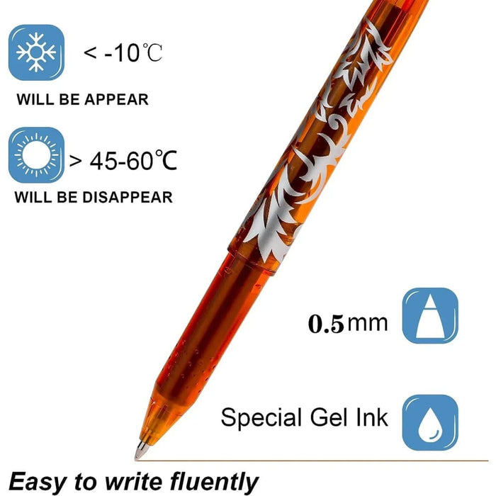 8/12 Pieces Multi Colour Erasable Gel Pens 0.5mm Kawaii