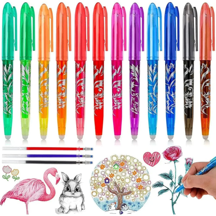 8/12 Pieces Multi Colour Erasable Gel Pens 0.5mm Kawaii