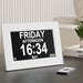 8’ Digital Day Clock Calendar Alarm White