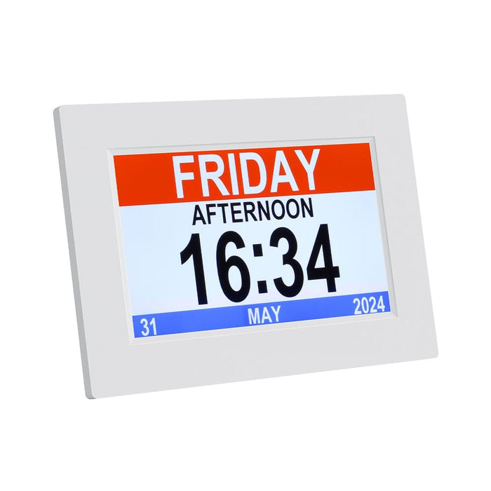8’ Digital Day Clock Calendar Alarm White