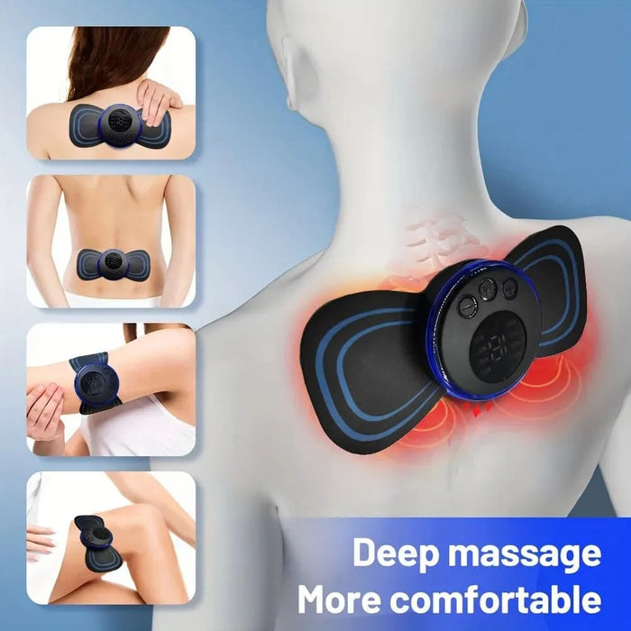 8 Mode Rechargeable Neck Massager with Remote Control Ems