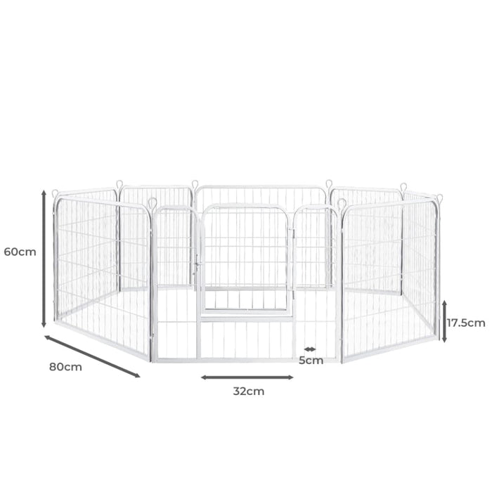 8 Panel 24’’ Pet Dog Playpen Puppy Exercise Cage Enclosure