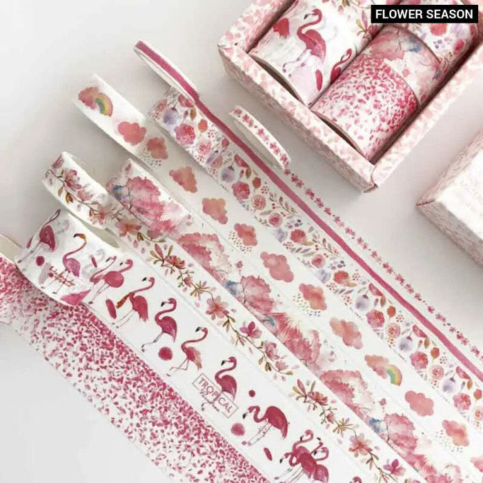 8 Piece Green Plant Washi Tape Set for Diy Scrapbooking