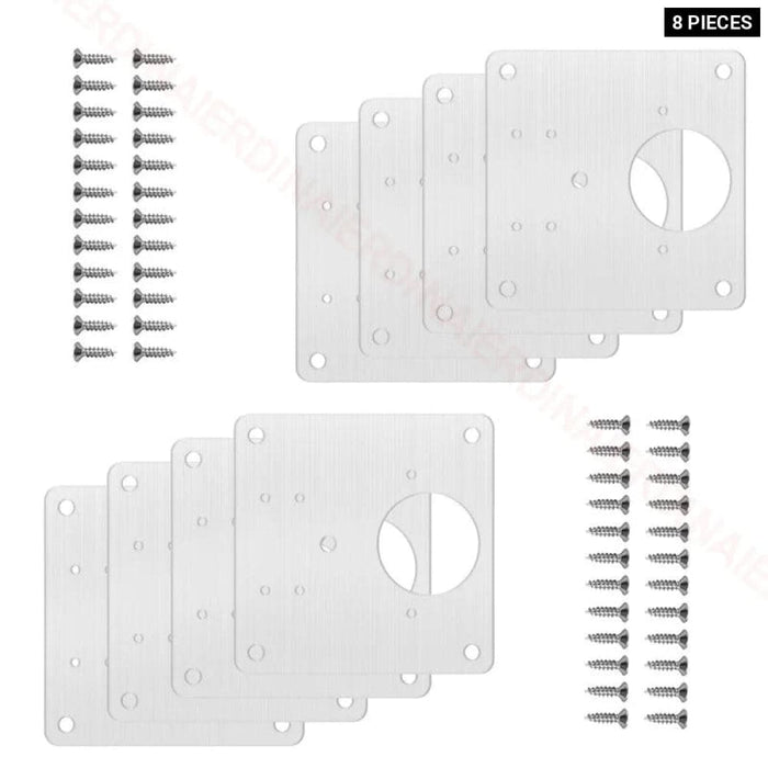 8 Piece Stainless Steel Foldable Cabinet Door Hinge Repair