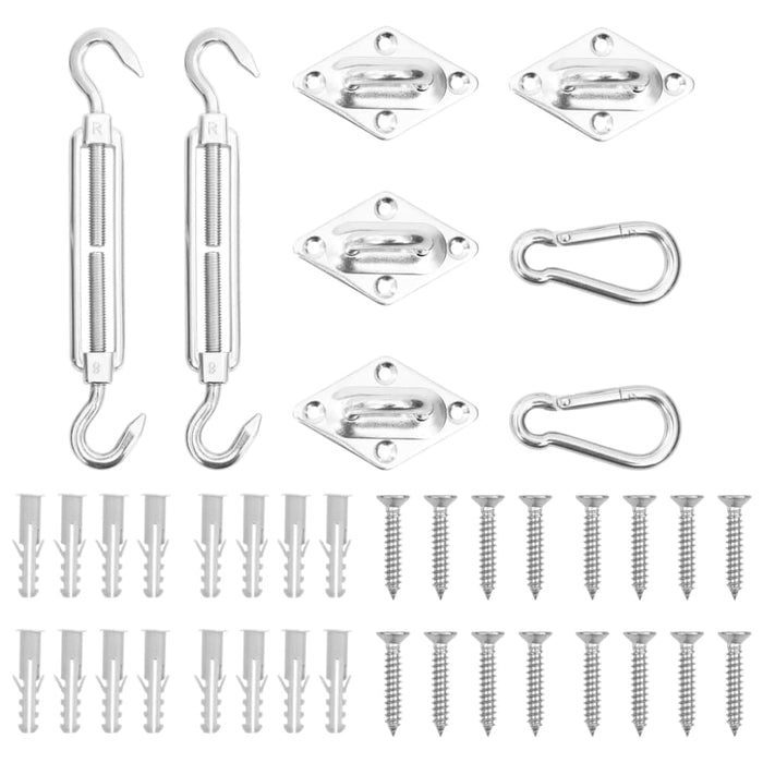 8 Piece Sunshade Sail Accessory Set Stainless Steel Tobxat