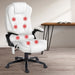 8 Point Pu Leather Reclining Massage Chair - White