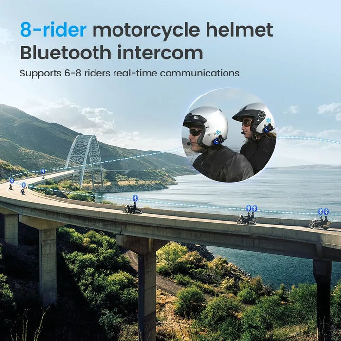 8 Rider Tooth Intercom For Motorcycle Helmets