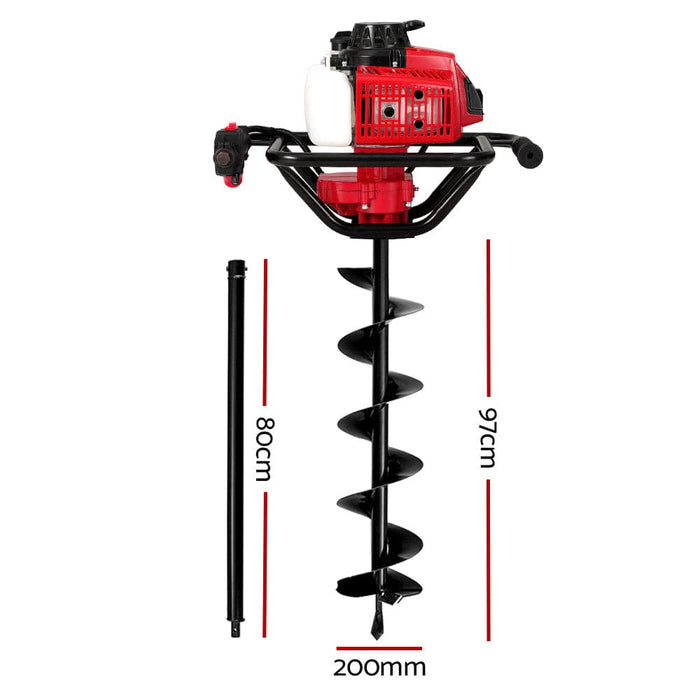 80cc Petrol Post Hole Digger Diggers Earth Auger Fence