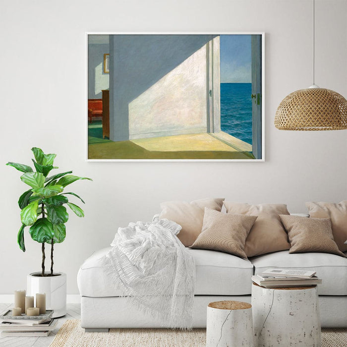 80cmx120cm Room by the Sea Edward Hopper White Frame Canvas
