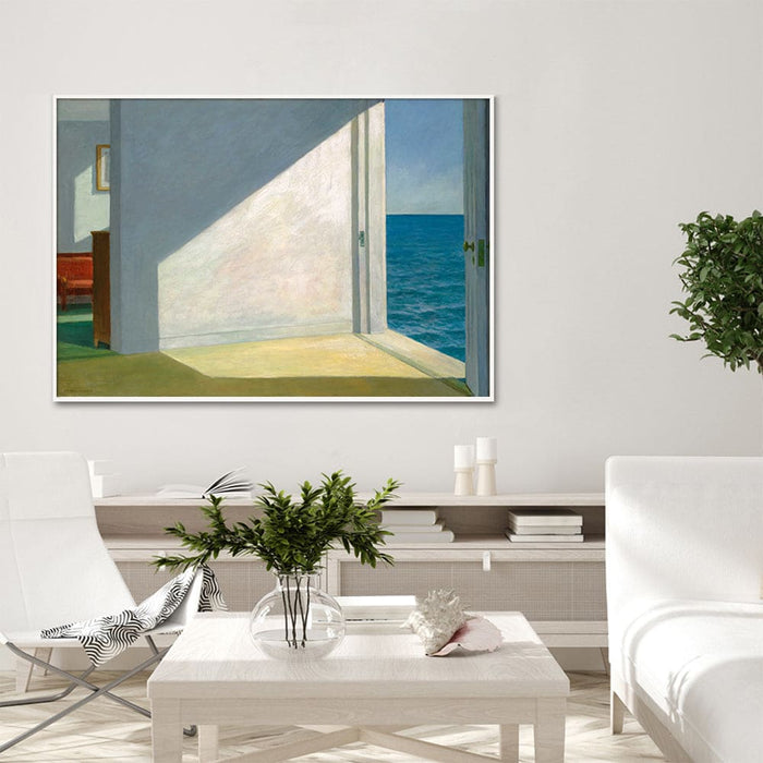 80cmx120cm Room by the Sea Edward Hopper White Frame Canvas