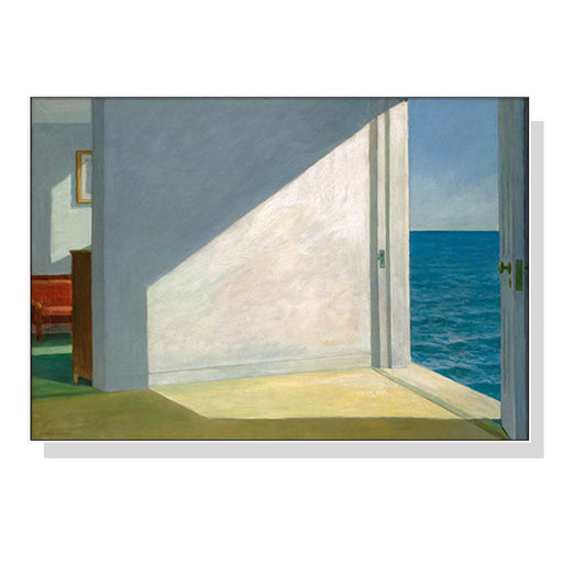 80cmx120cm Room By The Sea Edward Hopper White Frame Canvas