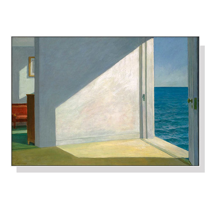80cmx120cm Room by the Sea Edward Hopper White Frame Canvas