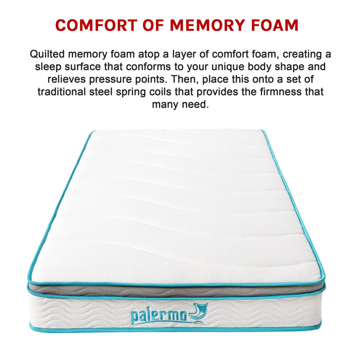 Palermo Single 20Cm Memory Foam And Innerspring Hybrid Mattress
