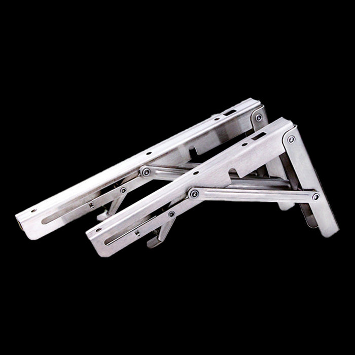 2X 10" Stainless Steel Folding Table Bracket Shelf Bench 50Kg Load Heavy Duty