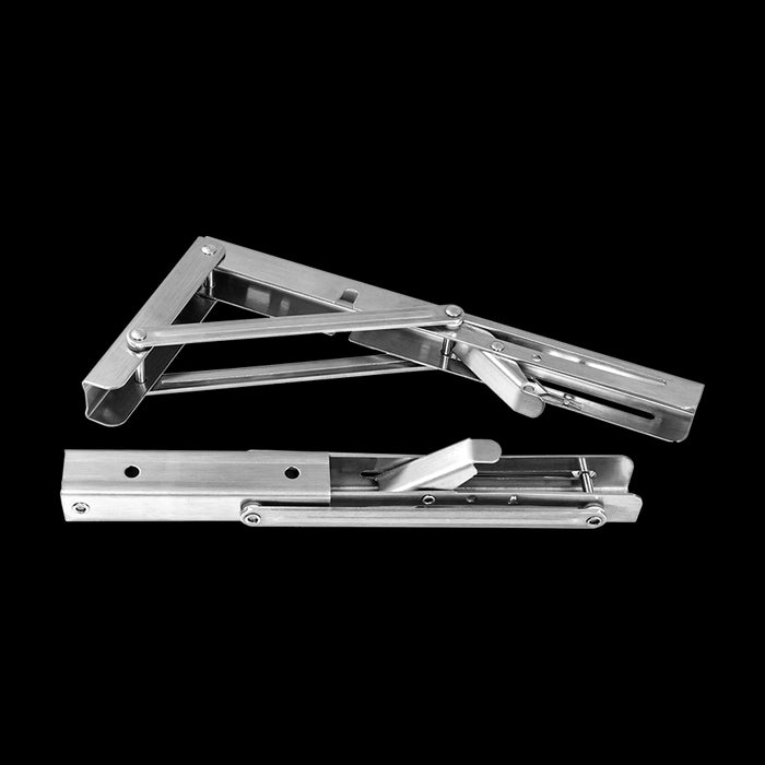 2X 10" Stainless Steel Folding Table Bracket Shelf Bench 50Kg Load Heavy Duty