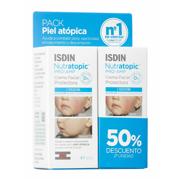 Facial Cream By Isdin Nutratopic Proamp Dermoprotective Atopic Skin Kids 2 X 50 Ml