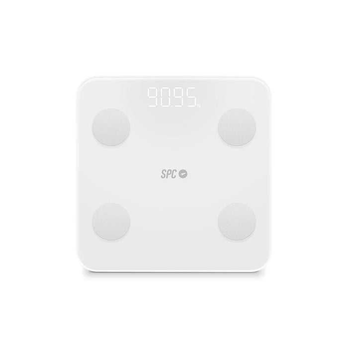Digital Bathroom Scales By Spc Internet Atenea Fit 3 White Tempered Glass 180 Kg 50 x 50 x 28 cm