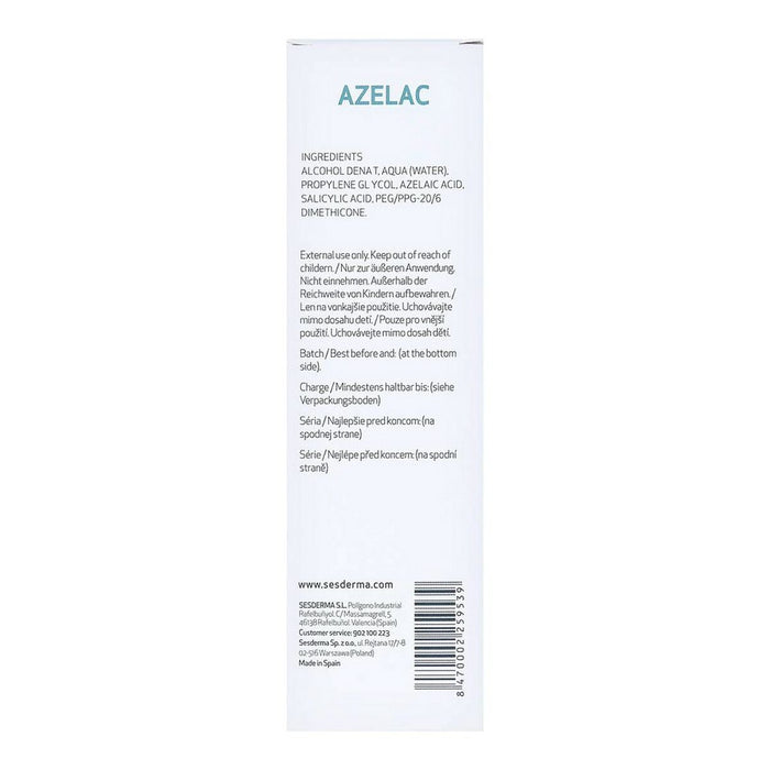 Acne Skin Treatment By Sesderma Azelac Facial Lotion 100 Ml