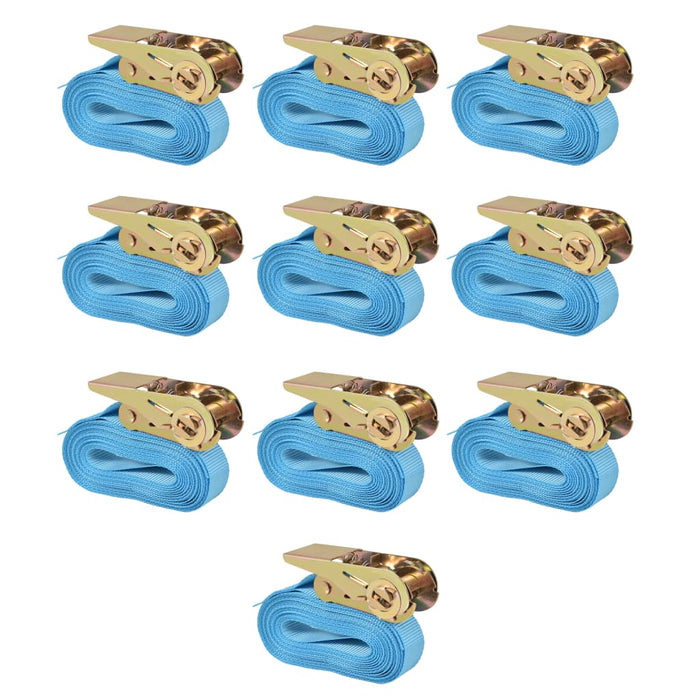 Ratchet Tie Down Straps 10 Pcs 0.8 Tonnes 4Mx25Mm Blue Oaxlpt