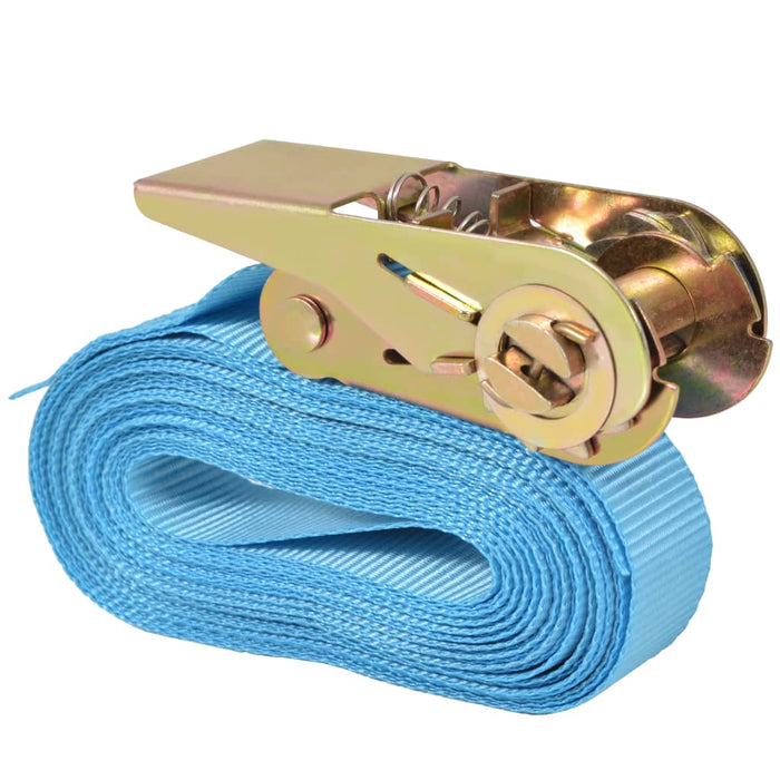 Ratchet Tie Down Straps 10 Pcs 0.8 Tonnes 4Mx25Mm Blue Oaxlpt