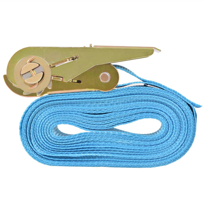 Ratchet Tie Down Straps 10 Pcs 0.8 Tonnes 4Mx25Mm Blue Oaxlpt