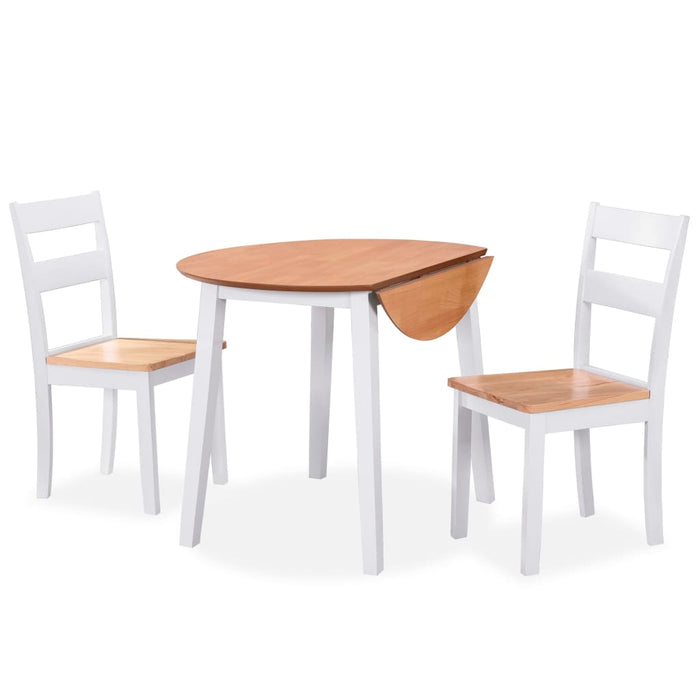 Dining Set 3 Pieces Mdf And Rubberwood White Xiakax
