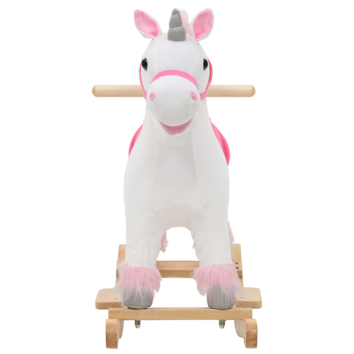 Rocking Animal Unicorn Plush 65X32X58 Cm White And Pink Nbxok