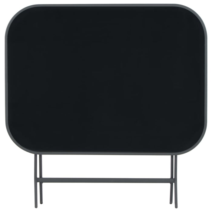 Folding Garden Table Grey 100X75X72 Cm Glass And Steel Aaioo