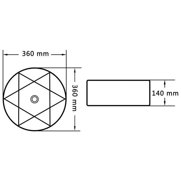 Wash Basin 36X14 Cm Ceramic White Oatkbk