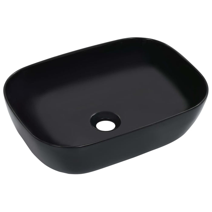 Wash Basin 45.5X32X13 Cm Ceramic Black Oatkol