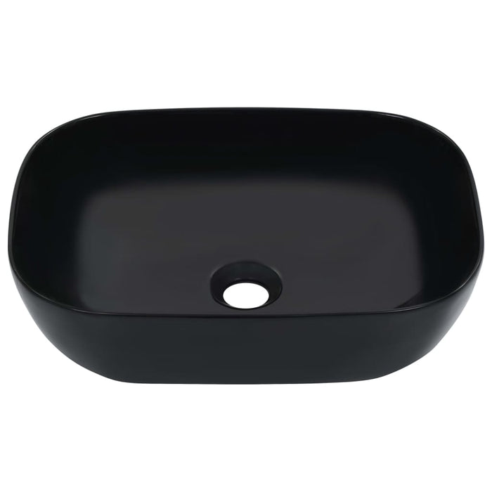 Wash Basin 45.5X32X13 Cm Ceramic Black Oatkol