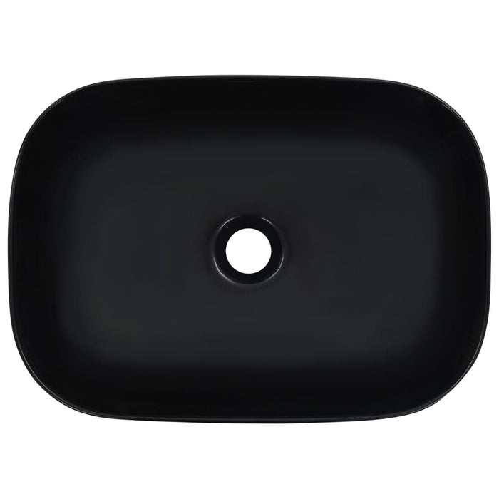 Wash Basin 45.5X32X13 Cm Ceramic Black Oatkol