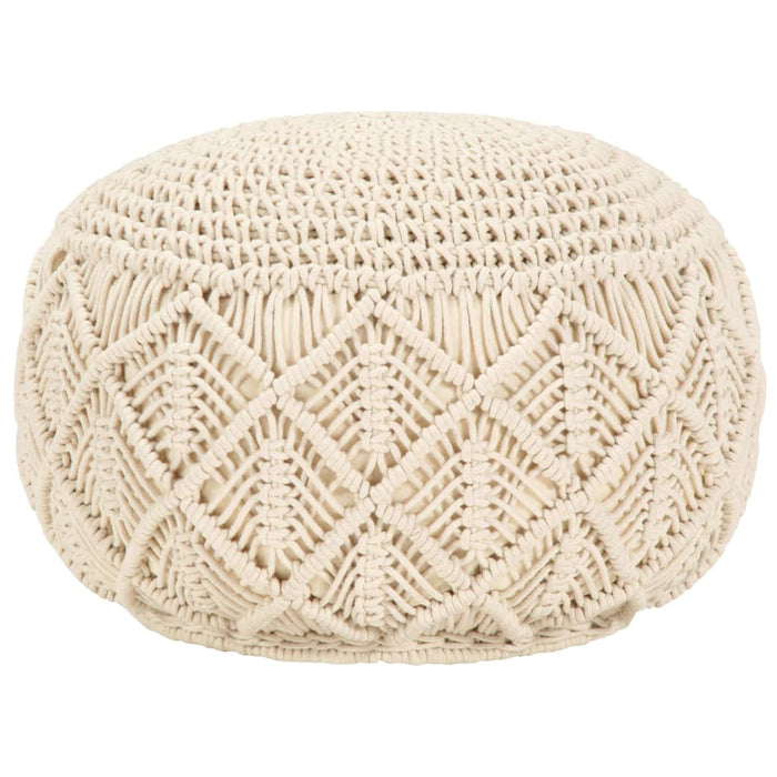 Macrame Handmade Pouffe 45X30 Cm Cotton Xanbnk