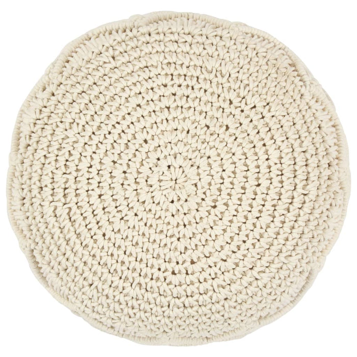 Macrame Handmade Pouffe 45X30 Cm Cotton Xanbnk